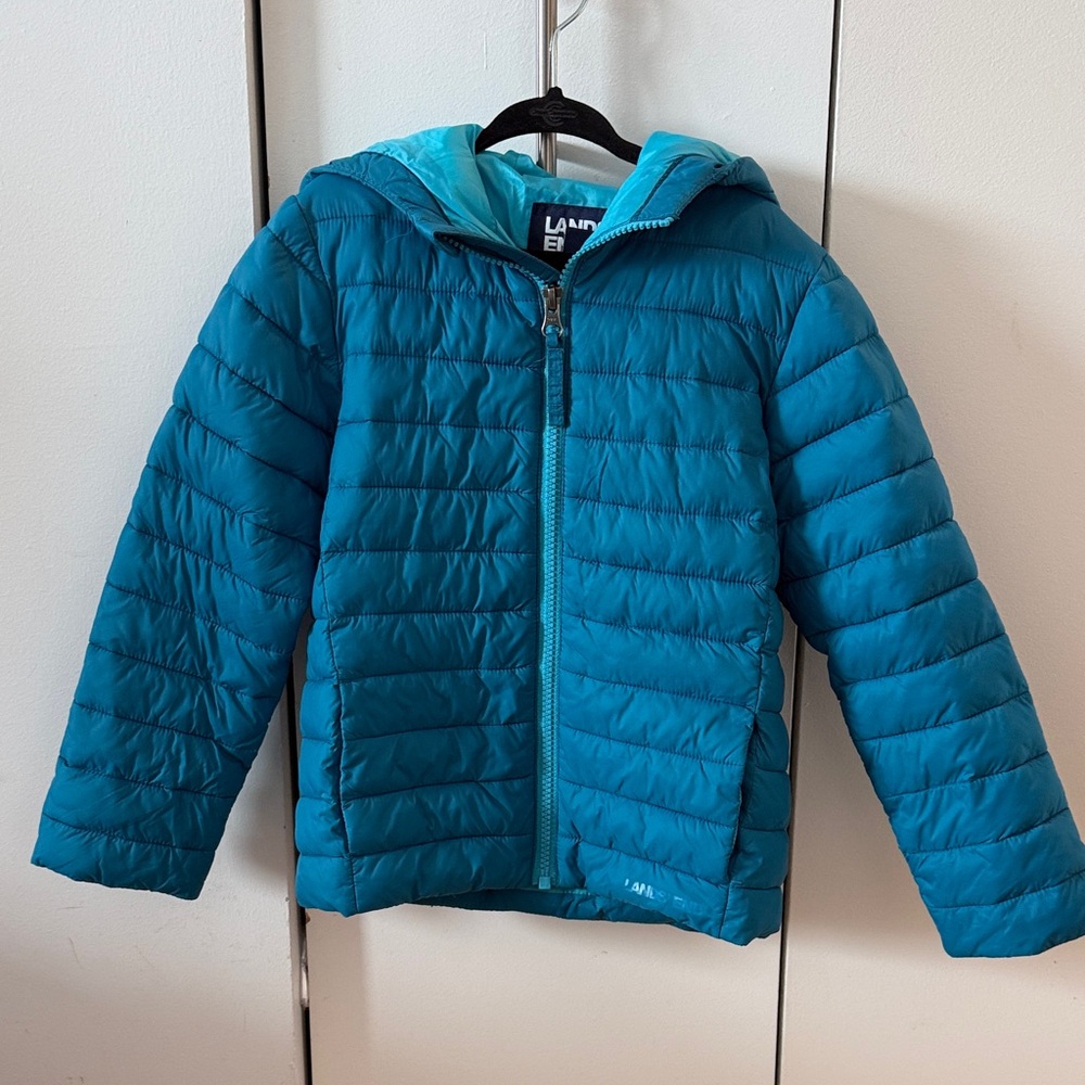 Lands' End Kids FeatherFree Insulated Teal Puffer Jacket